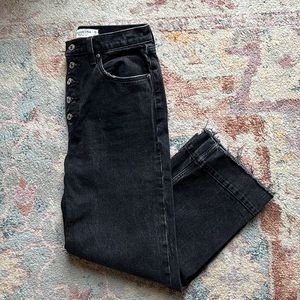 Abercrombie crop wide leg black jeans. Ultra high rise. Size 26.